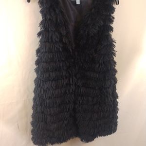 She +Sky Blue Faux Fur Vest